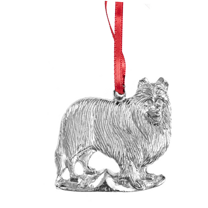 Silver Pewter Metal Collie Ornament Top Gift Ideas - House of Morgan Pewter