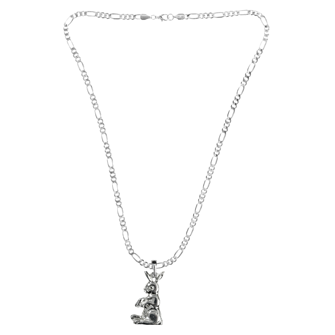 Silver Pewter Metal Rabbit Necklace Top Gift Ideas - House of Morgan Pewter
