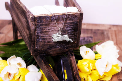 Pewter Jumping Rabbit Jewelry