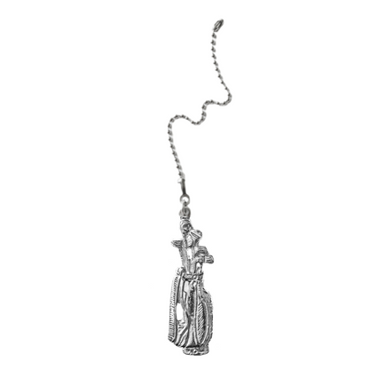 Silver Pewter Metal Golf Bag Ceiling Fan Pull Top Gift Ideas - House of Morgan Pewter