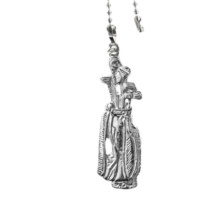 Silver Pewter Metal Golf Bag Ceiling Fan Pull Top Gift Ideas - House of Morgan Pewter
