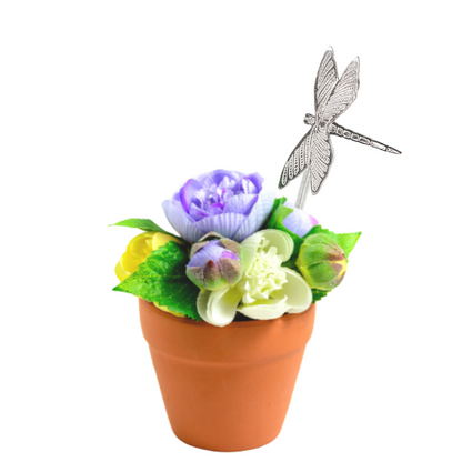 Handmade Plant Stake or Cake Topper - Decorative Potted Plant Stick - Metal Graden Stake