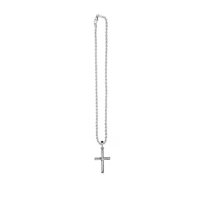 Silver Pewter Metal Small Cross Necklace Top Gift Ideas - House of Morgan Pewter