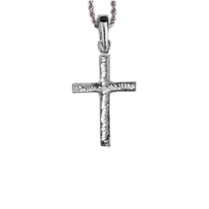 Silver Pewter Metal Small Cross Necklace Top Gift Ideas - House of Morgan Pewter