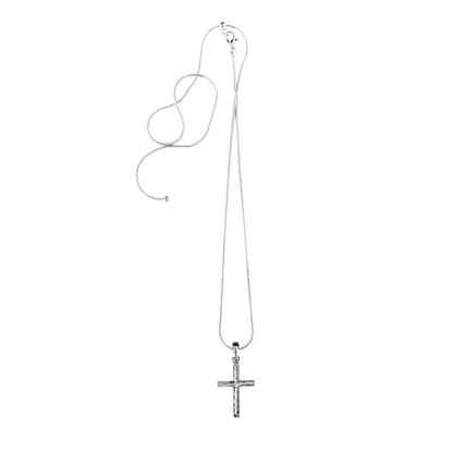 Silver Pewter Metal Small Cross Necklace Top Gift Ideas - House of Morgan Pewter