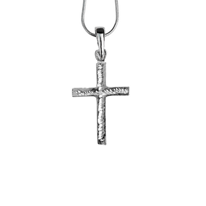 Silver Pewter Metal Small Cross Necklace Top Gift Ideas - House of Morgan Pewter
