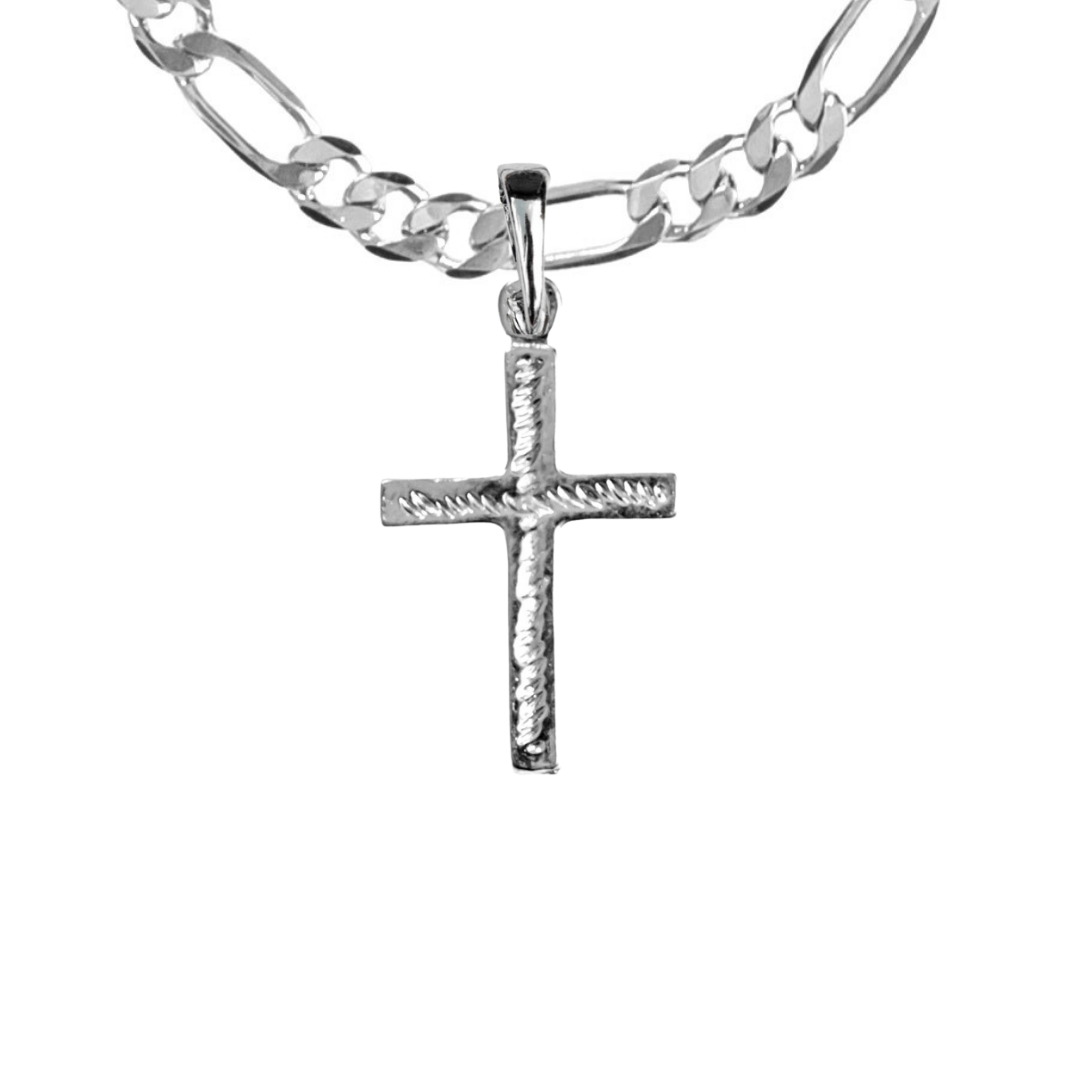 Silver Pewter Metal Small Cross Necklace Top Gift Ideas - House of Morgan Pewter
