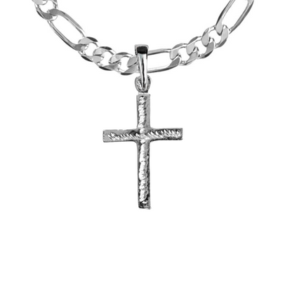 Silver Pewter Metal Small Cross Necklace Top Gift Ideas - House of Morgan Pewter