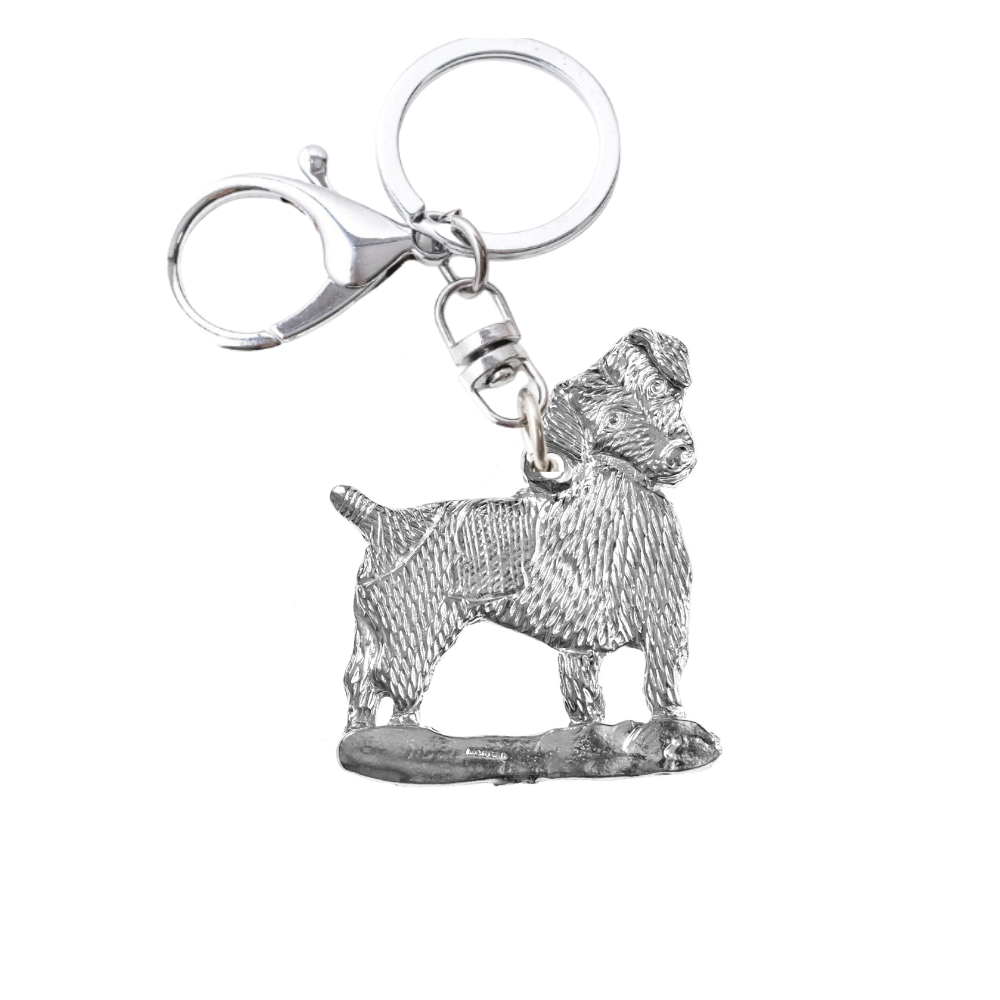 Silver Pewter Metal Jack Russell Terrier Key Chain Top Gift Ideas - House of Morgan Pewter