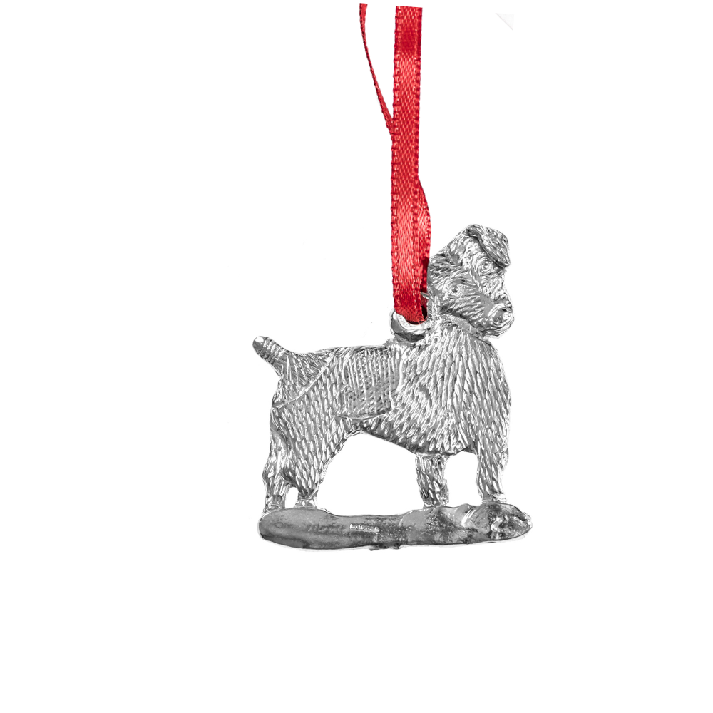 Silver Pewter Metal Jack Russell Terrier Ornament Top Gift Ideas - House of Morgan Pewter