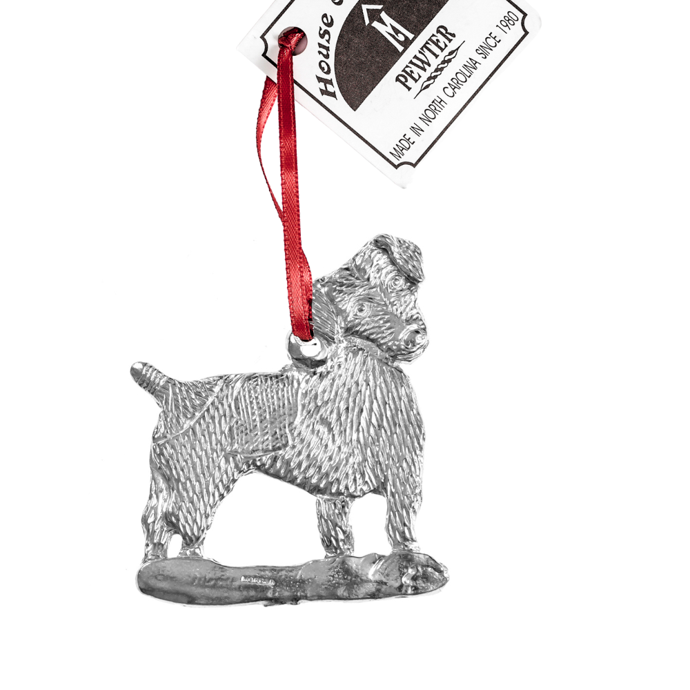 Silver Pewter Metal Jack Russell Terrier Ornament Top Gift Ideas - House of Morgan Pewter