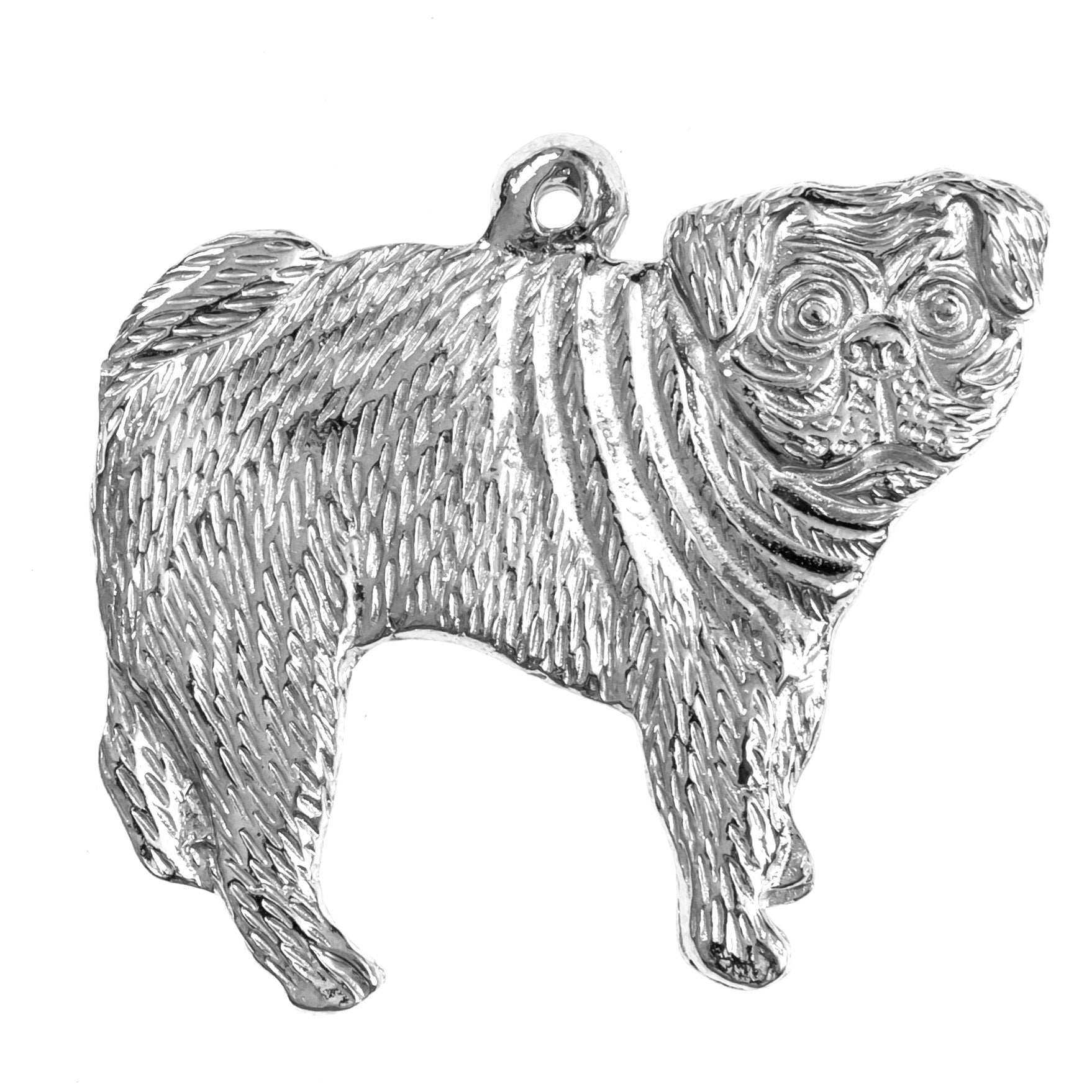 Silver Pewter Metal Pug Ornament Top Gift Ideas - House of Morgan Pewter