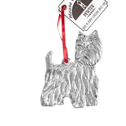 Silver Pewter Metal West Highland Terrier Ornament Top Gift Ideas - House of Morgan Pewter