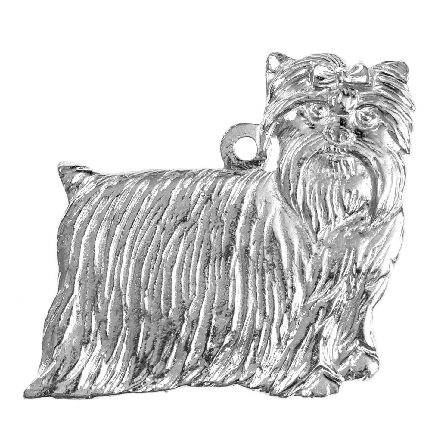 Silver Pewter Metal Yorkshire Terrier Ornament Top Gift Ideas - House of Morgan Pewter