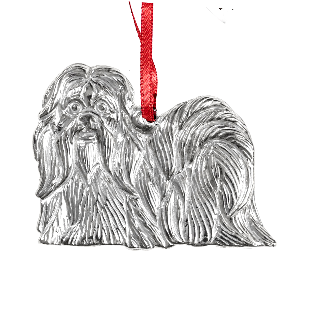 Silver Pewter Metal Shih Tzu Ornament Top Gift Ideas - House of Morgan Pewter