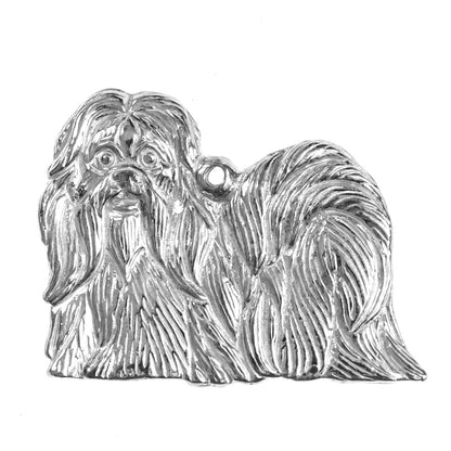 Silver Pewter Metal Shih Tzu Ornament Top Gift Ideas - House of Morgan Pewter
