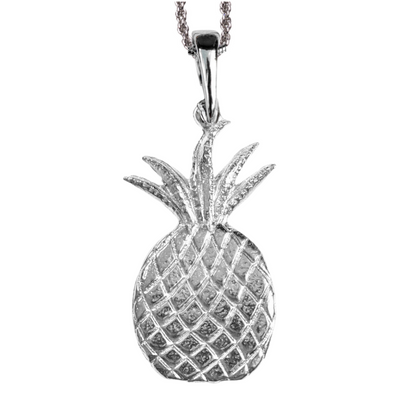 Silver Pewter Metal Pineapple Necklace Top Gift Ideas - House of Morgan Pewter