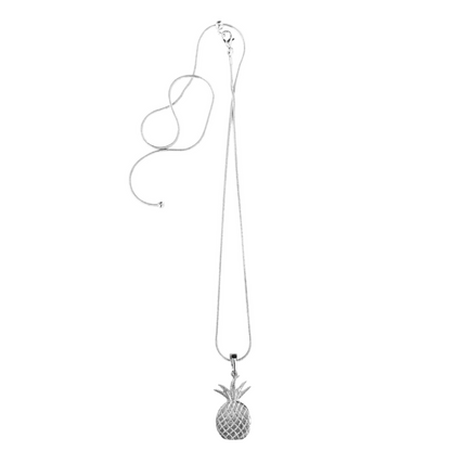 Silver Pewter Metal Pineapple Necklace Top Gift Ideas - House of Morgan Pewter