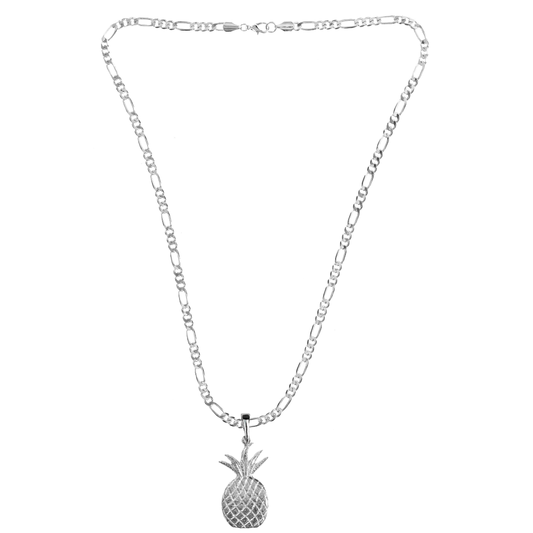 Silver Pewter Metal Pineapple Necklace Top Gift Ideas - House of Morgan Pewter