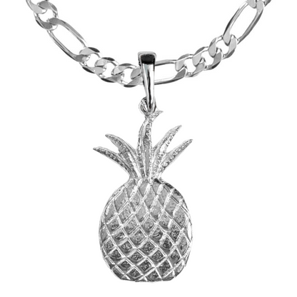 Silver Pewter Metal Pineapple Necklace Top Gift Ideas - House of Morgan Pewter