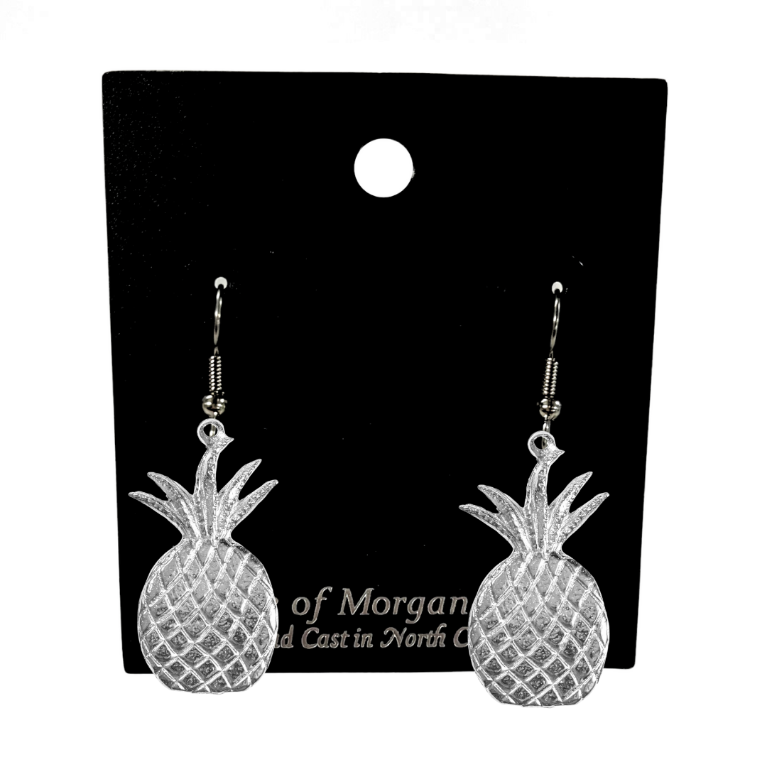 Silver Pewter Metal Pineapple Earrings Top Gift Ideas - House of Morgan Pewter
