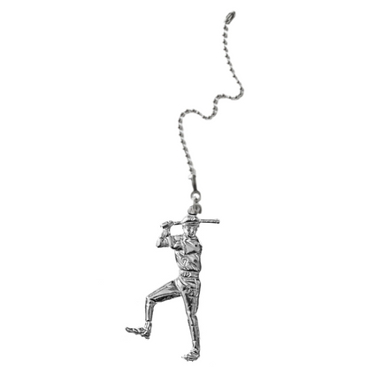 Silver Pewter Metal Baseball Player Ceiling Fan Pull Top Gift Ideas - House of Morgan Pewter