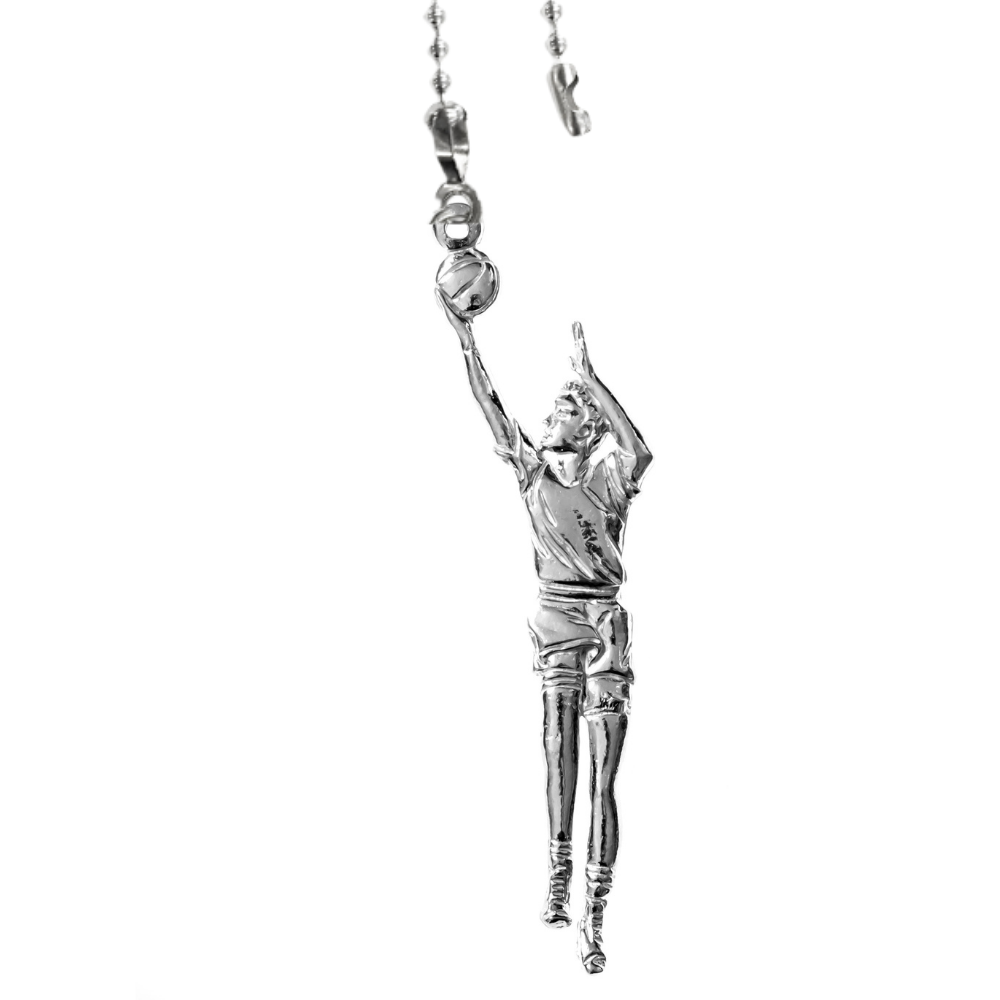 Silver Pewter Metal Basketball Player Ceiling Fan Pull Top Gift Ideas - House of Morgan Pewter
