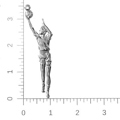 Silver Pewter Metal Basketball Player Ceiling Fan Pull Top Gift Ideas - House of Morgan Pewter