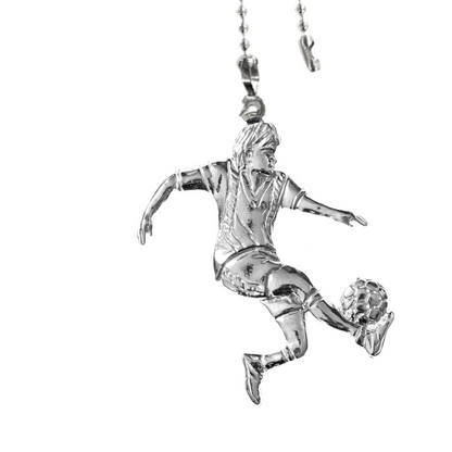 Silver Pewter Metal Soccer Player Ceiling Fan Pull Top Gift Ideas - House of Morgan Pewter