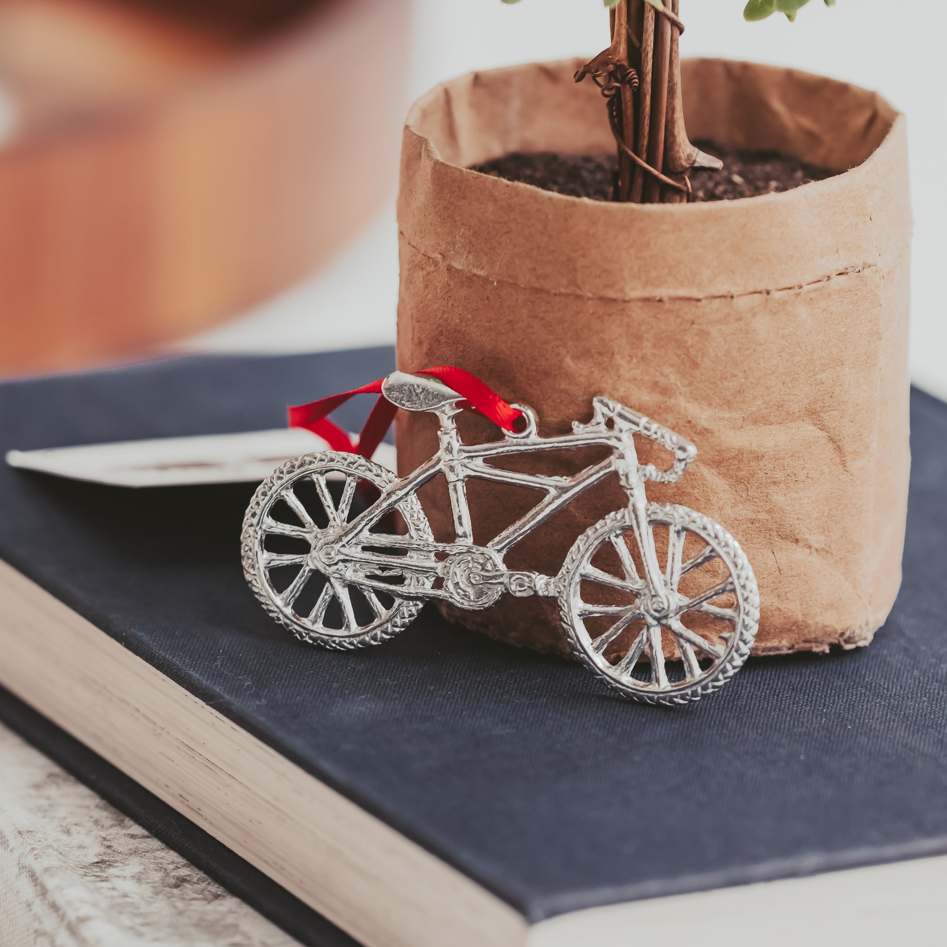 Pewter Bicycle Christmas Ornament