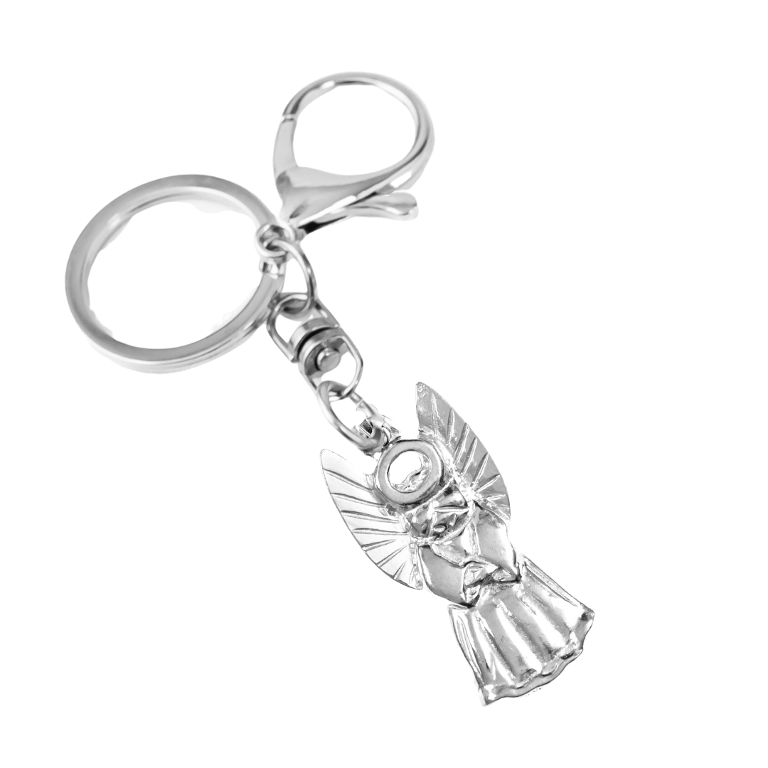 Silver Pewter Metal Angel Keychain Top Gift Ideas - House of Morgan Pewter
