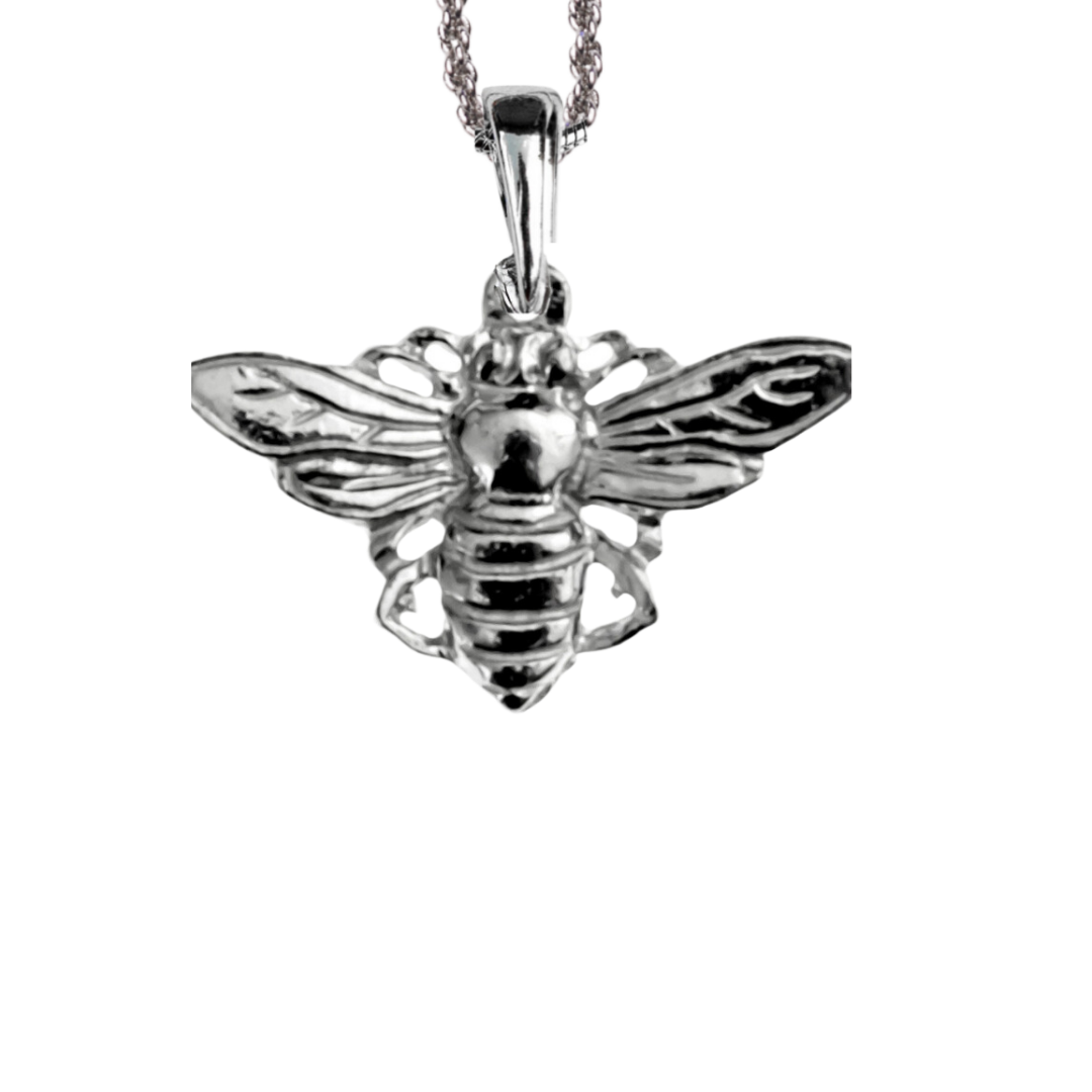 Silver Pewter Metal Bee Necklace Top Gift Ideas - House of Morgan Pewter