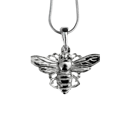 Silver Pewter Metal Bee Necklace Top Gift Ideas - House of Morgan Pewter
