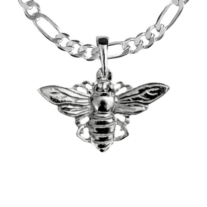 Silver Pewter Metal Bee Necklace Top Gift Ideas - House of Morgan Pewter