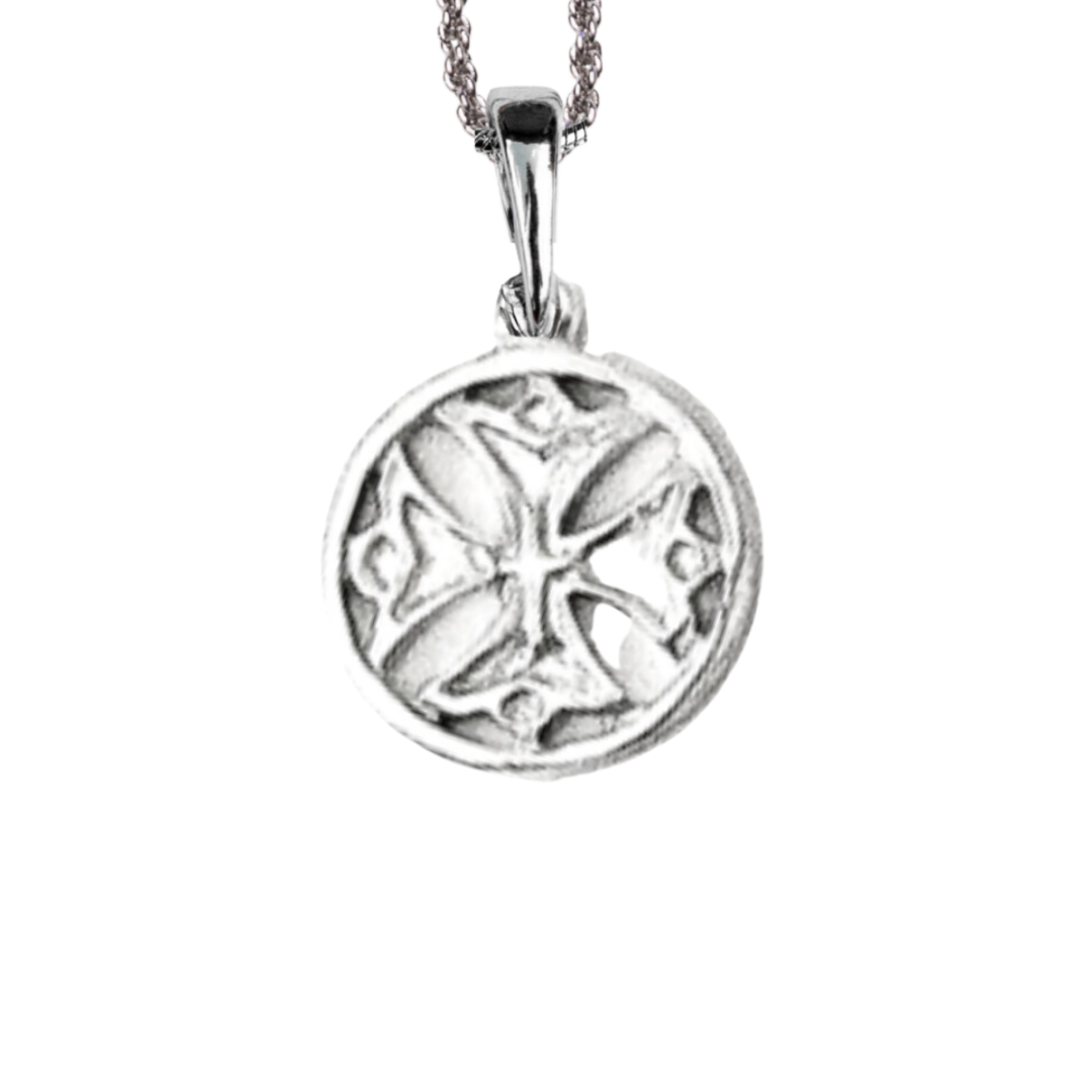 Silver Pewter Metal Cross in a Circle Necklace Top Gift Ideas - House of Morgan Pewter