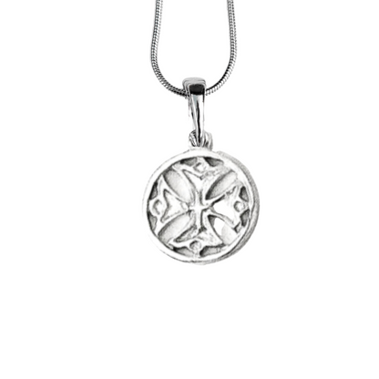 Silver Pewter Metal Cross in a Circle Necklace Top Gift Ideas - House of Morgan Pewter