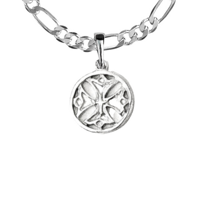 Silver Pewter Metal Cross in a Circle Necklace Top Gift Ideas - House of Morgan Pewter