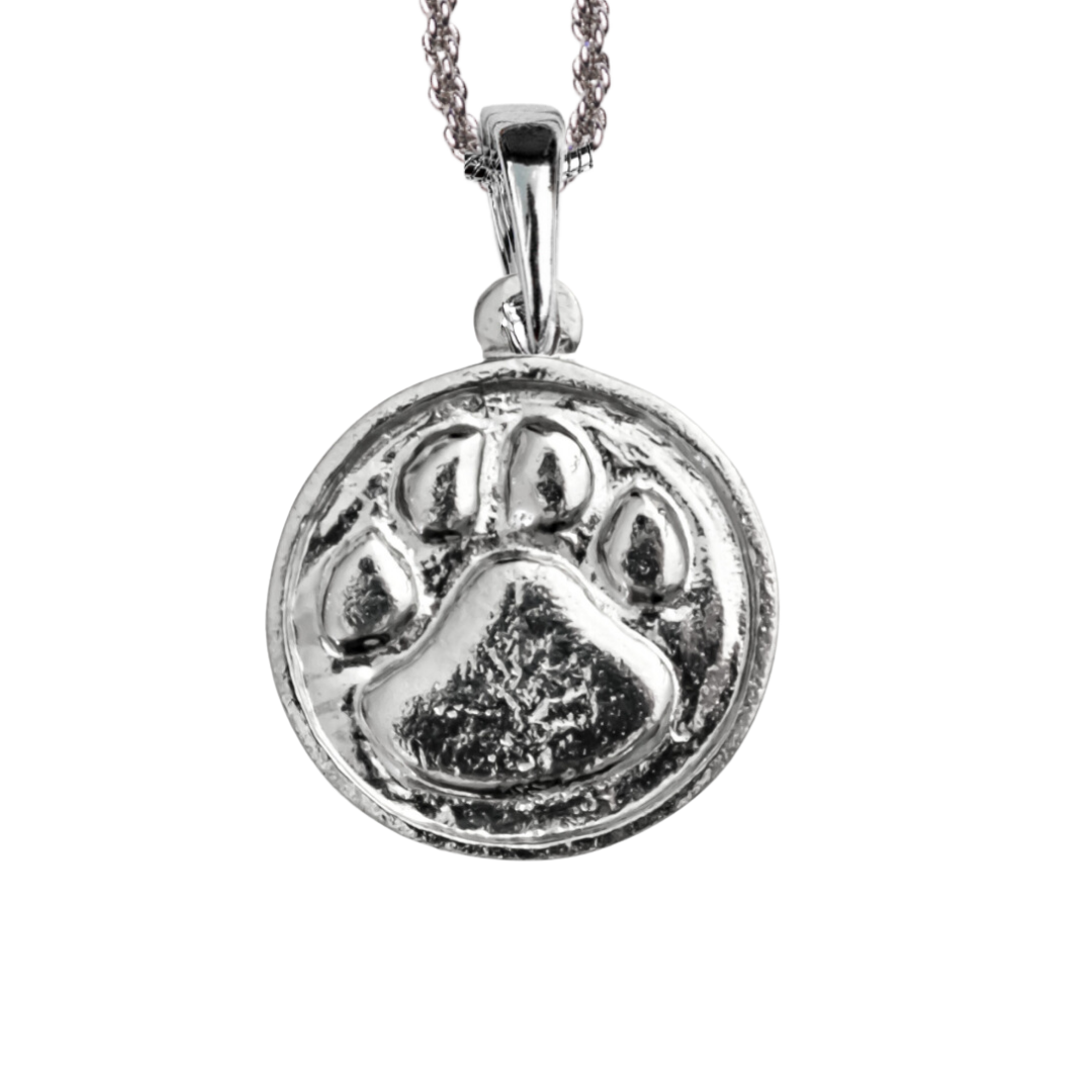Silver Pewter Metal Dog Paw Necklace Top Gift Ideas - House of Morgan Pewter