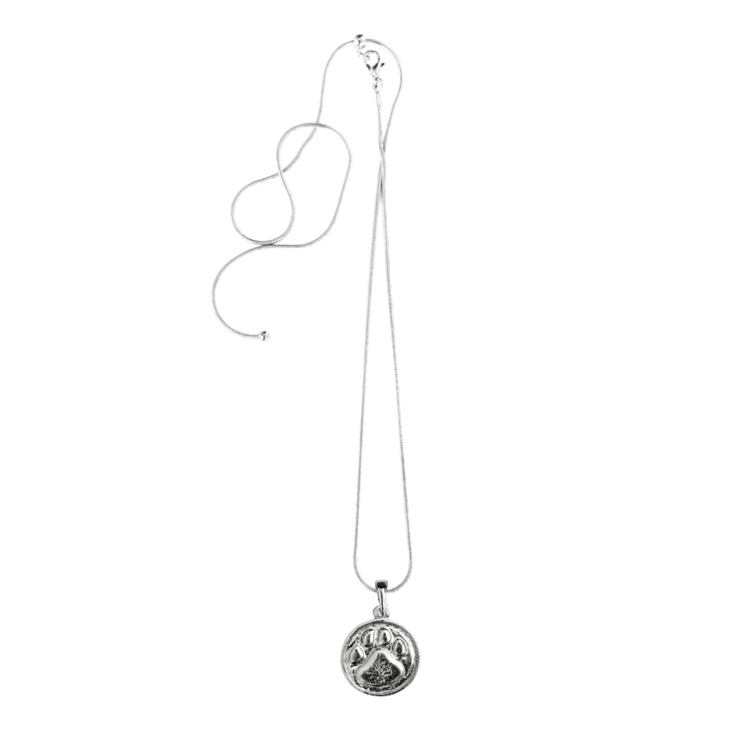 Silver Pewter Metal Dog Paw Necklace Top Gift Ideas - House of Morgan Pewter