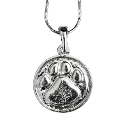 Silver Pewter Metal Dog Paw Necklace Top Gift Ideas - House of Morgan Pewter