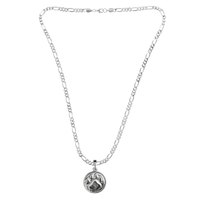 Silver Pewter Metal Dog Paw Necklace Top Gift Ideas - House of Morgan Pewter