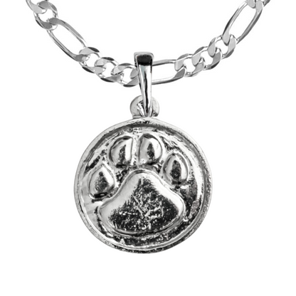 Silver Pewter Metal Dog Paw Necklace Top Gift Ideas - House of Morgan Pewter