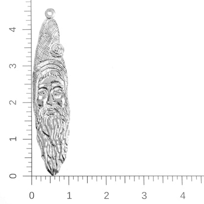 Santa Claus Sickle Beard Christmas Ornament Pewter
