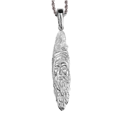 Silver Pewter Metal Santa Face Sickle Necklace Top Gift Ideas - House of Morgan Pewter
