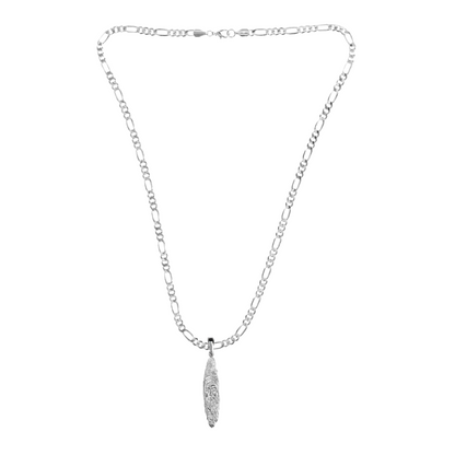 Silver Pewter Metal Santa Face Sickle Necklace Top Gift Ideas - House of Morgan Pewter