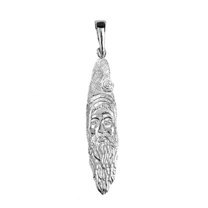 Silver Pewter Metal Santa Face Sickle Necklace Top Gift Ideas - House of Morgan Pewter
