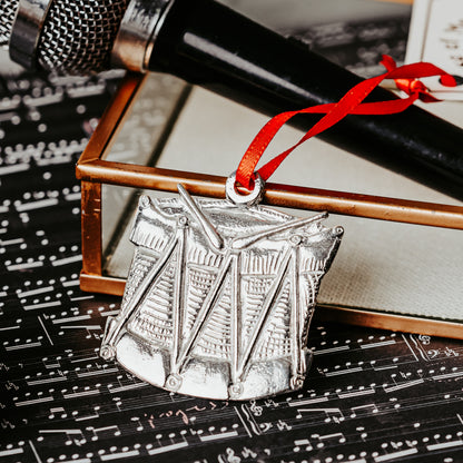 Drum with Drumsticks Gift - Marching Drum Christmas Ornament - Holiday Instrument Gift
