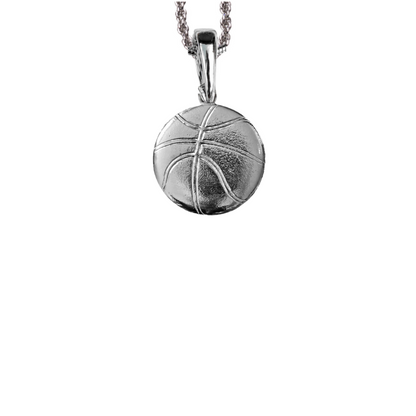 Silver Pewter Metal Basketball Necklace Top Gift Ideas - House of Morgan Pewter