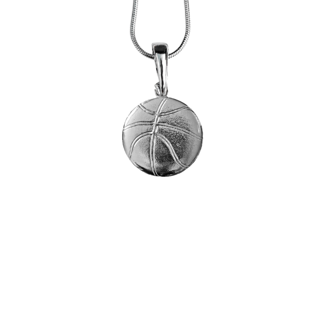 Silver Pewter Metal Basketball Necklace Top Gift Ideas - House of Morgan Pewter