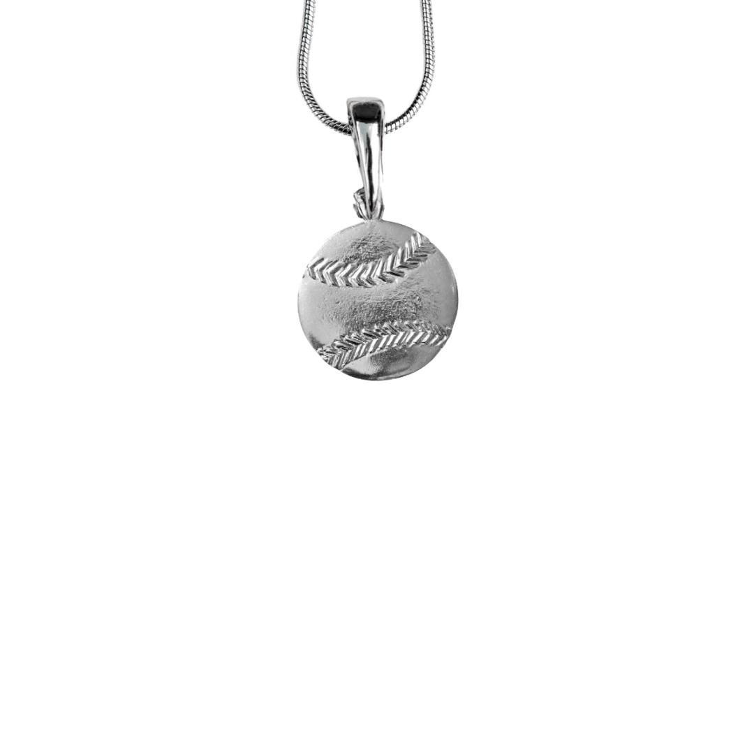 Silver Pewter Metal Baseball Necklace Top Gift Ideas - House of Morgan Pewter